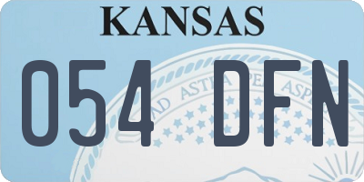 KS license plate 054DFN