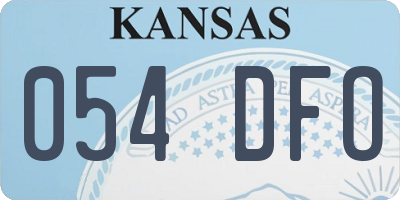 KS license plate 054DFO