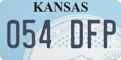 KS license plate 054DFP