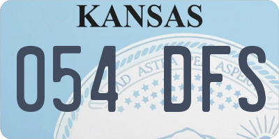 KS license plate 054DFS