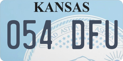 KS license plate 054DFU