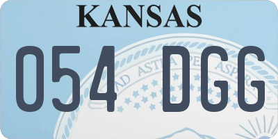 KS license plate 054DGG