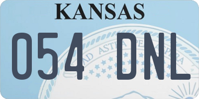 KS license plate 054DNL