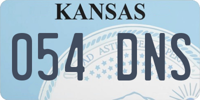 KS license plate 054DNS
