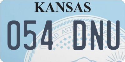 KS license plate 054DNU