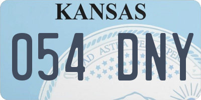 KS license plate 054DNY