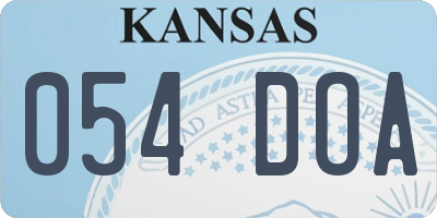 KS license plate 054DOA