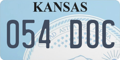 KS license plate 054DOC