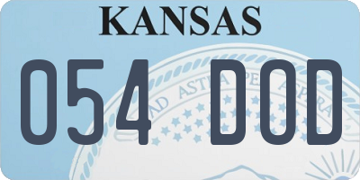 KS license plate 054DOD