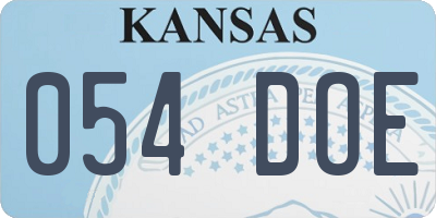 KS license plate 054DOE