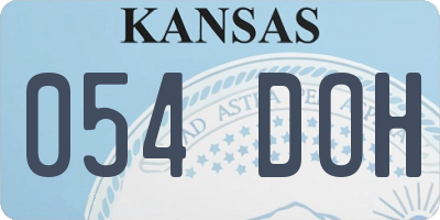 KS license plate 054DOH