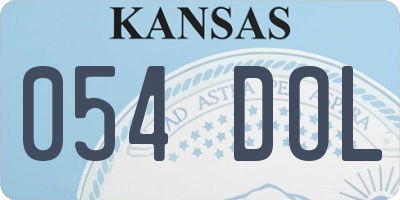 KS license plate 054DOL
