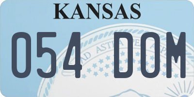 KS license plate 054DOM