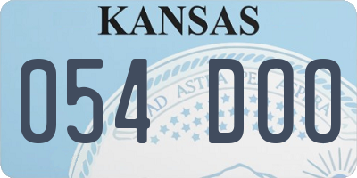 KS license plate 054DOO