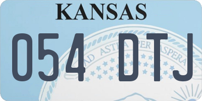 KS license plate 054DTJ