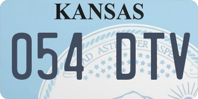 KS license plate 054DTV