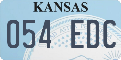 KS license plate 054EDC