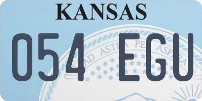 KS license plate 054EGU
