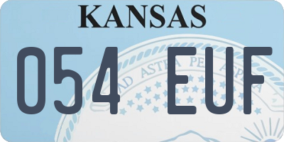 KS license plate 054EUF