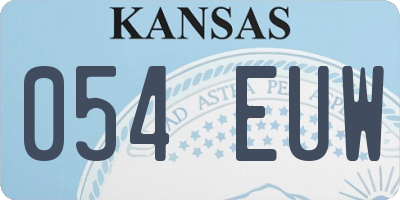 KS license plate 054EUW