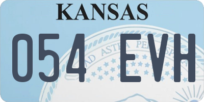 KS license plate 054EVH