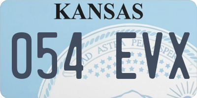 KS license plate 054EVX