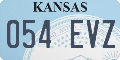 KS license plate 054EVZ