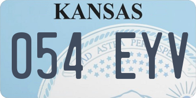 KS license plate 054EYV