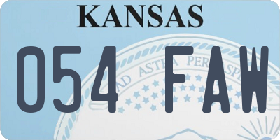 KS license plate 054FAW
