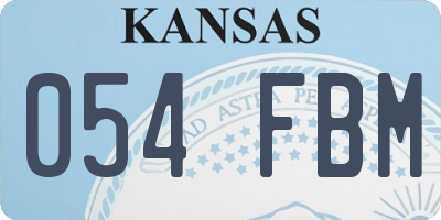 KS license plate 054FBM