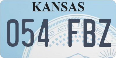 KS license plate 054FBZ