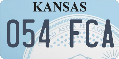 KS license plate 054FCA