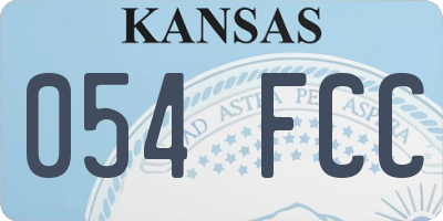 KS license plate 054FCC
