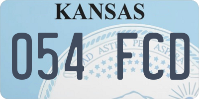 KS license plate 054FCD