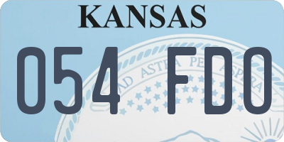 KS license plate 054FDO