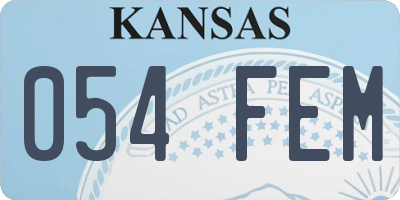 KS license plate 054FEM