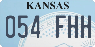 KS license plate 054FHH