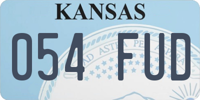 KS license plate 054FUD
