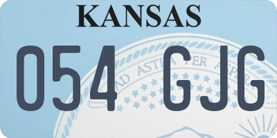KS license plate 054GJG