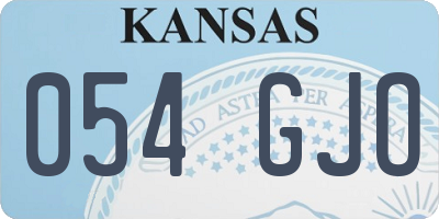 KS license plate 054GJO