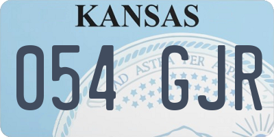 KS license plate 054GJR