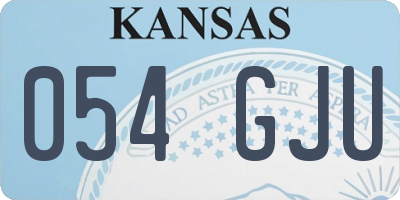 KS license plate 054GJU