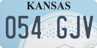 KS license plate 054GJV