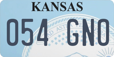 KS license plate 054GNO