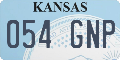 KS license plate 054GNP