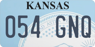 KS license plate 054GNQ