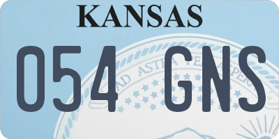 KS license plate 054GNS