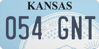 KS license plate 054GNT