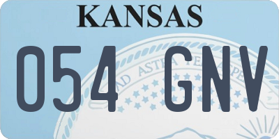 KS license plate 054GNV