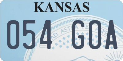 KS license plate 054GOA